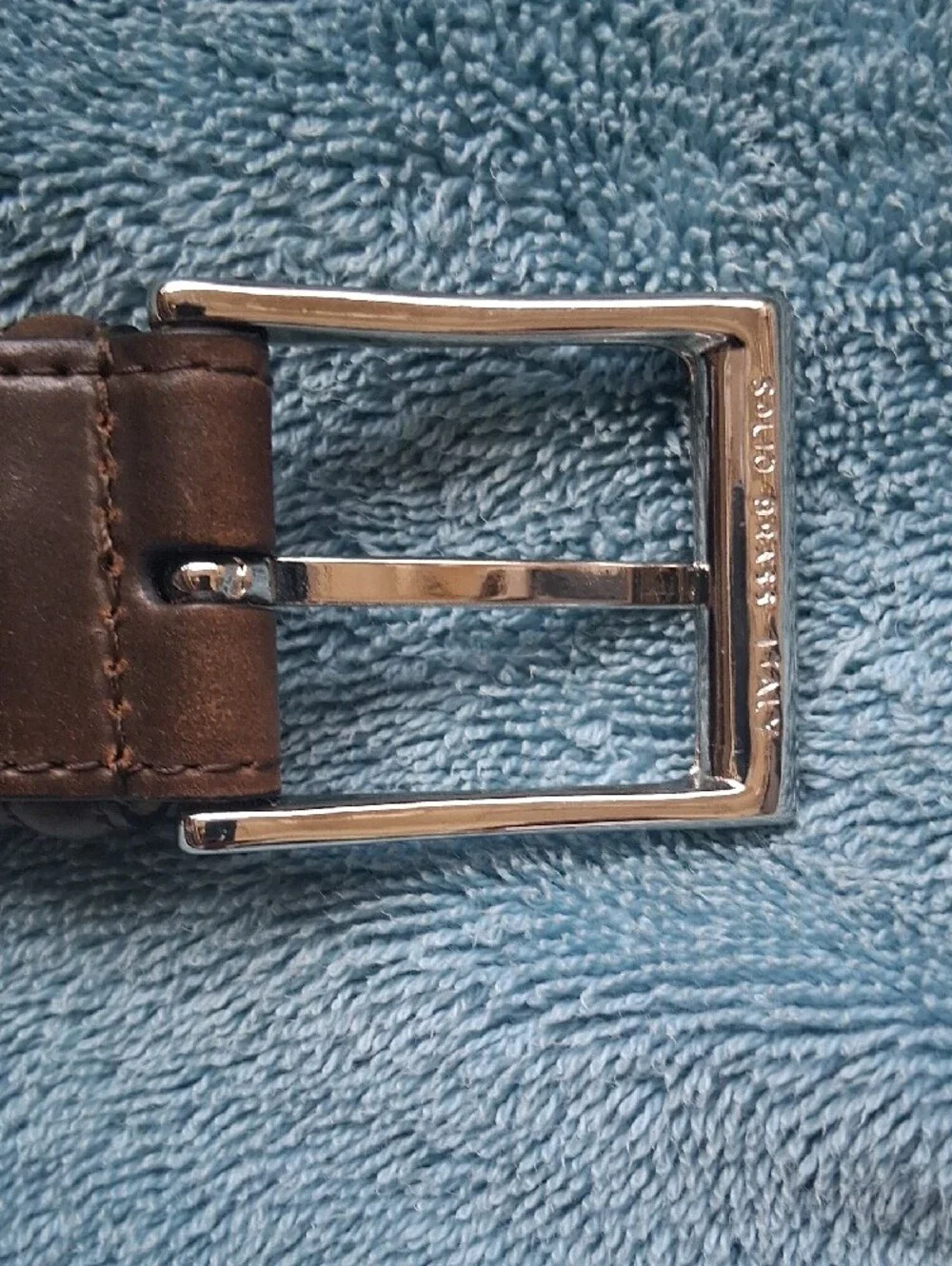 Men's New Crockett & Jones Brown Cordovan Leather Dress Belt with Silver Buckle